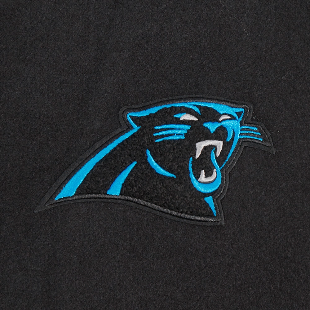 NFL CAROLINA PANTHERS CLASSIC WOMEN'S WOOL VARSITY JACKET (BLACK/WHITE)