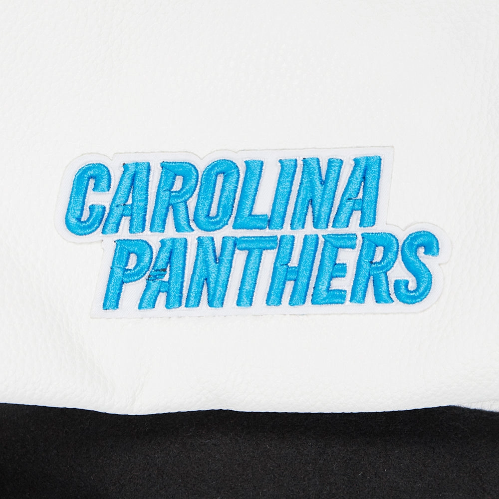 NFL CAROLINA PANTHERS CLASSIC WOMEN'S WOOL VARSITY JACKET (BLACK/WHITE)