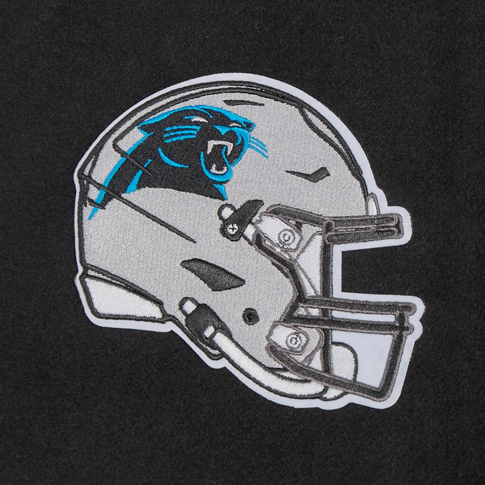 NFL CAROLINA PANTHERS CLASSIC WOMEN'S WOOL VARSITY JACKET (BLACK/WHITE)