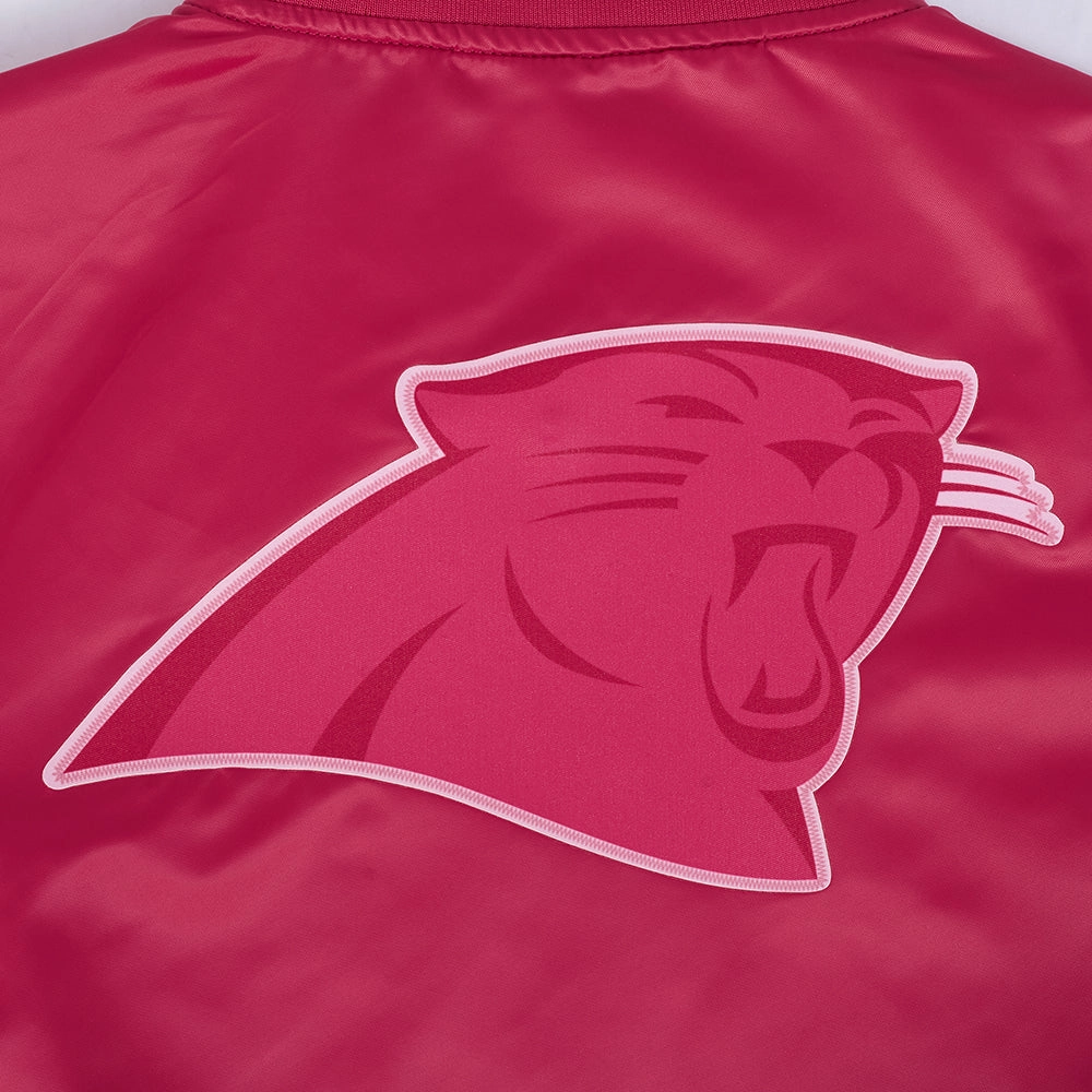 NFL CAROLINA PANTHERS TRIPLE PINK WOMEN'S SATIN JACKET (BEETROOT PURPLE)