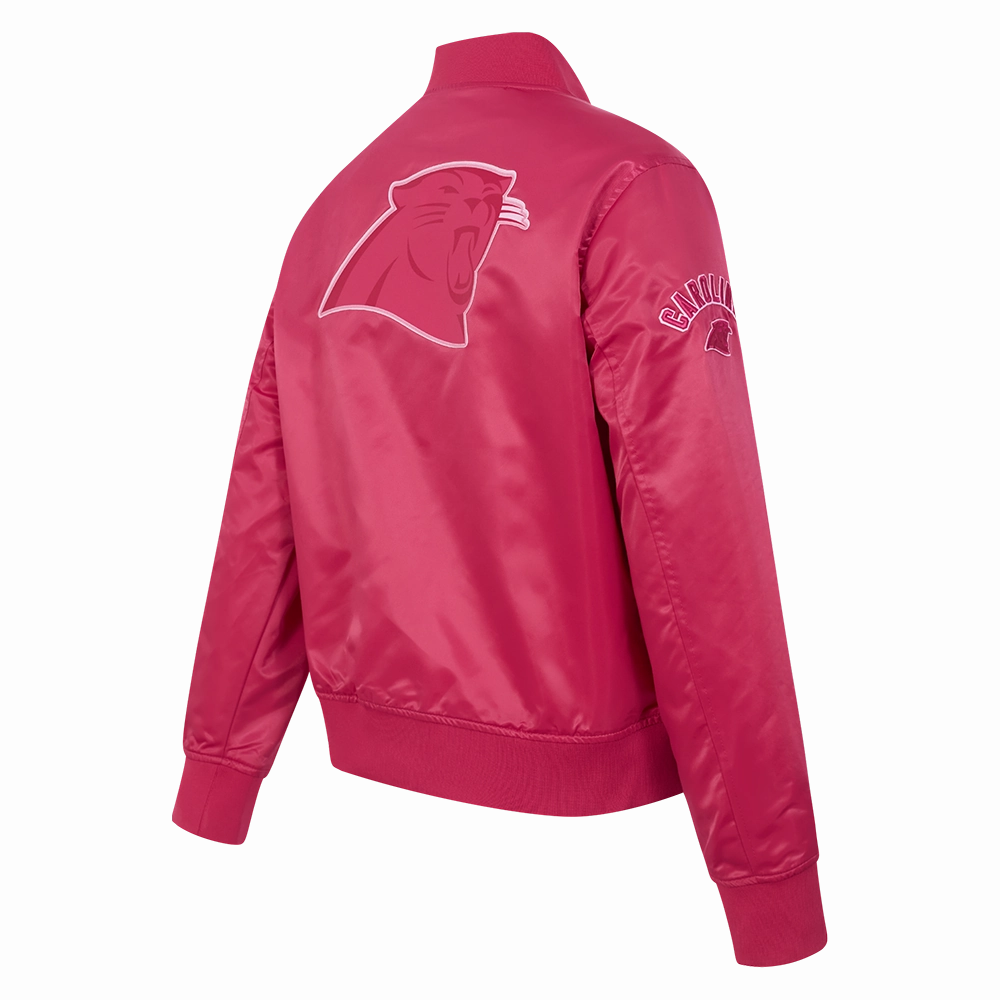 NFL CAROLINA PANTHERS TRIPLE PINK WOMEN'S SATIN JACKET (BEETROOT PURPLE)