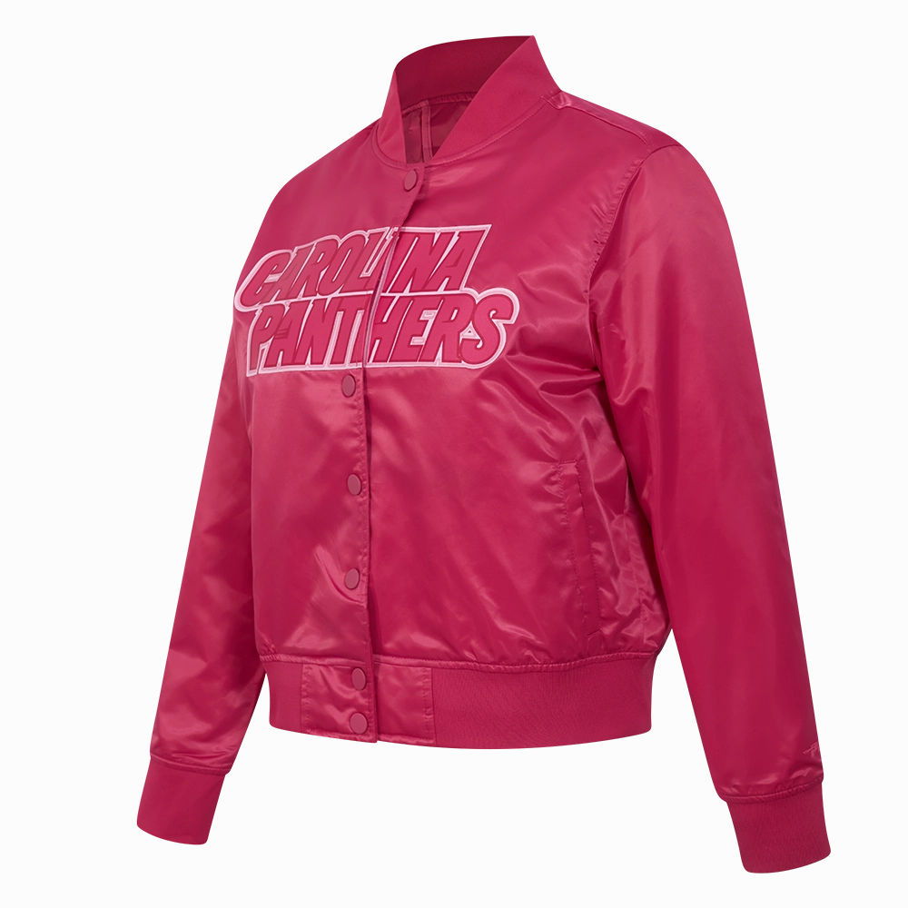 NFL CAROLINA PANTHERS TRIPLE PINK WOMEN'S SATIN JACKET (BEETROOT PURPLE)
