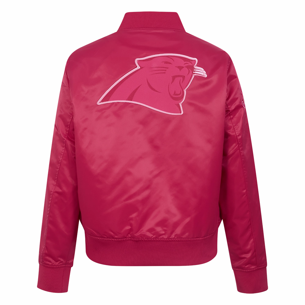 NFL CAROLINA PANTHERS TRIPLE PINK WOMEN'S SATIN JACKET (BEETROOT PURPLE)