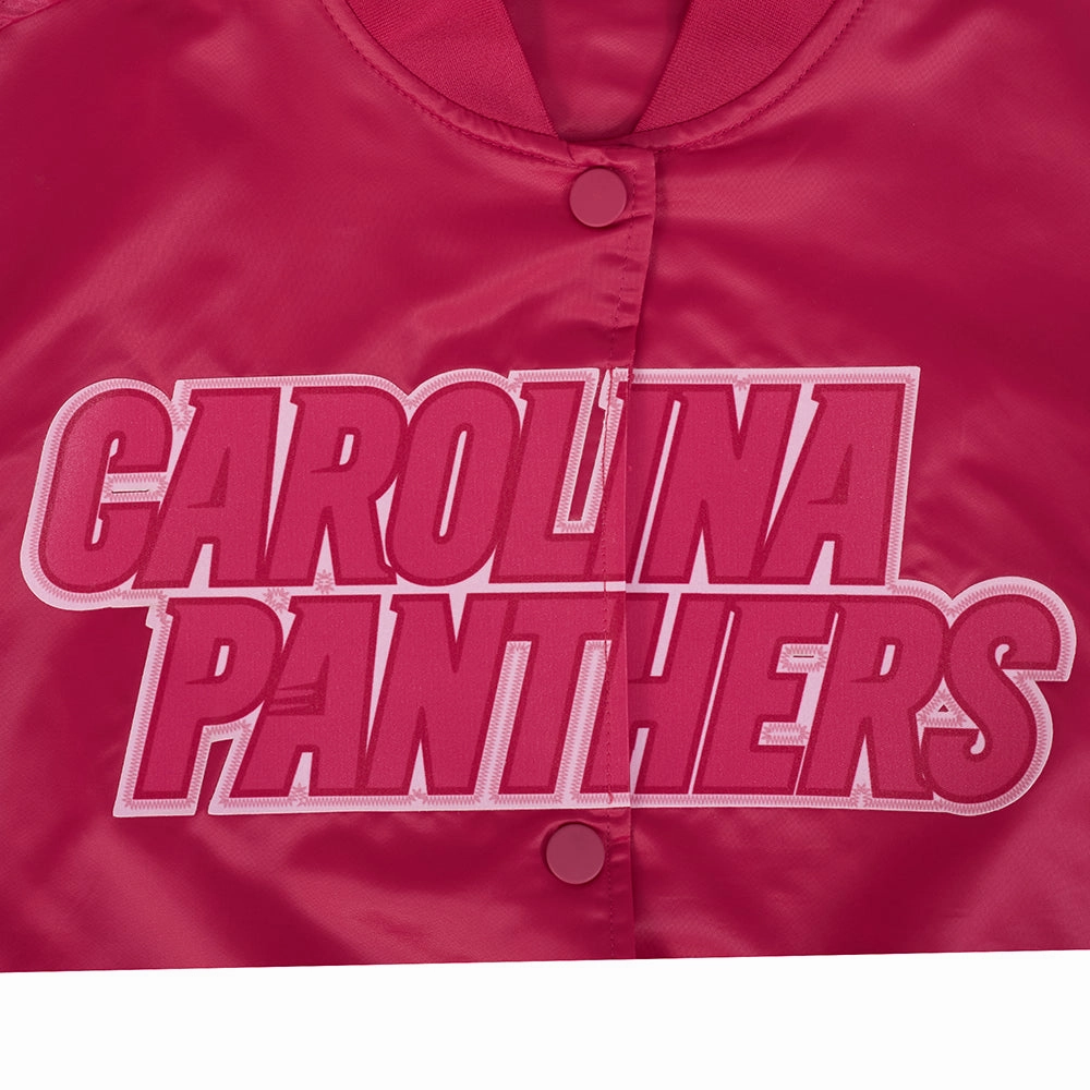NFL CAROLINA PANTHERS TRIPLE PINK WOMEN'S SATIN JACKET (BEETROOT PURPLE)