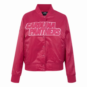 NFL CAROLINA PANTHERS TRIPLE PINK WOMEN'S SATIN JACKET (BEETROOT PURPLE)