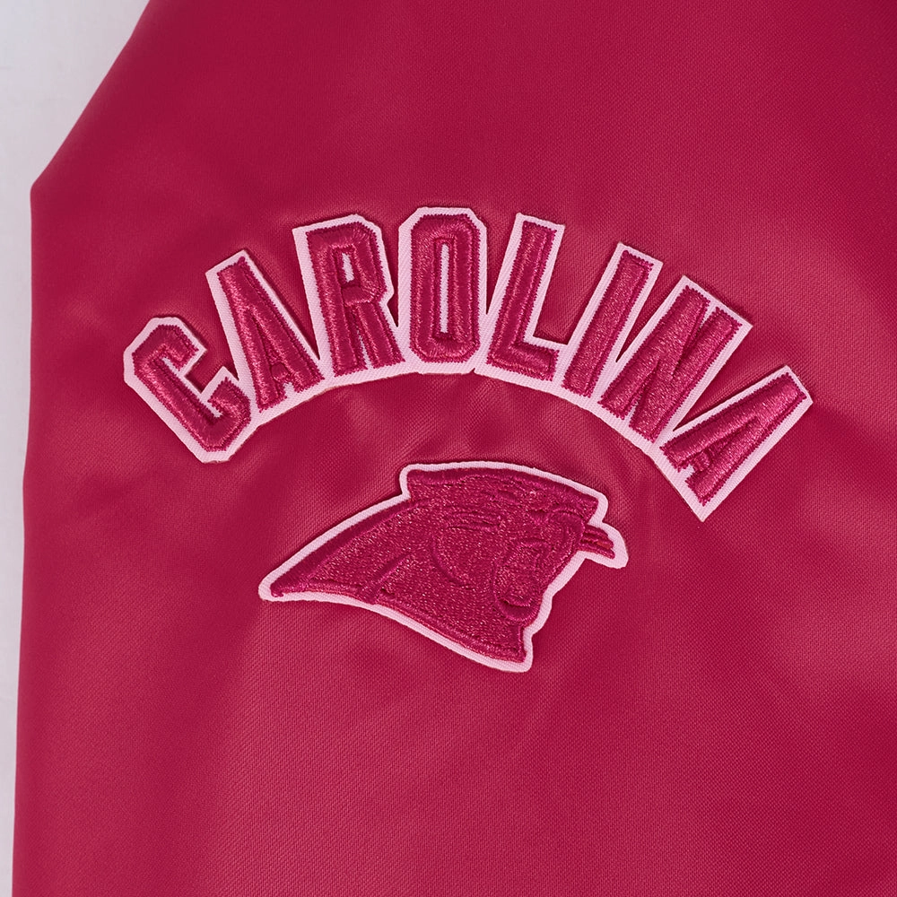 NFL CAROLINA PANTHERS TRIPLE PINK WOMEN'S SATIN JACKET (BEETROOT PURPLE)