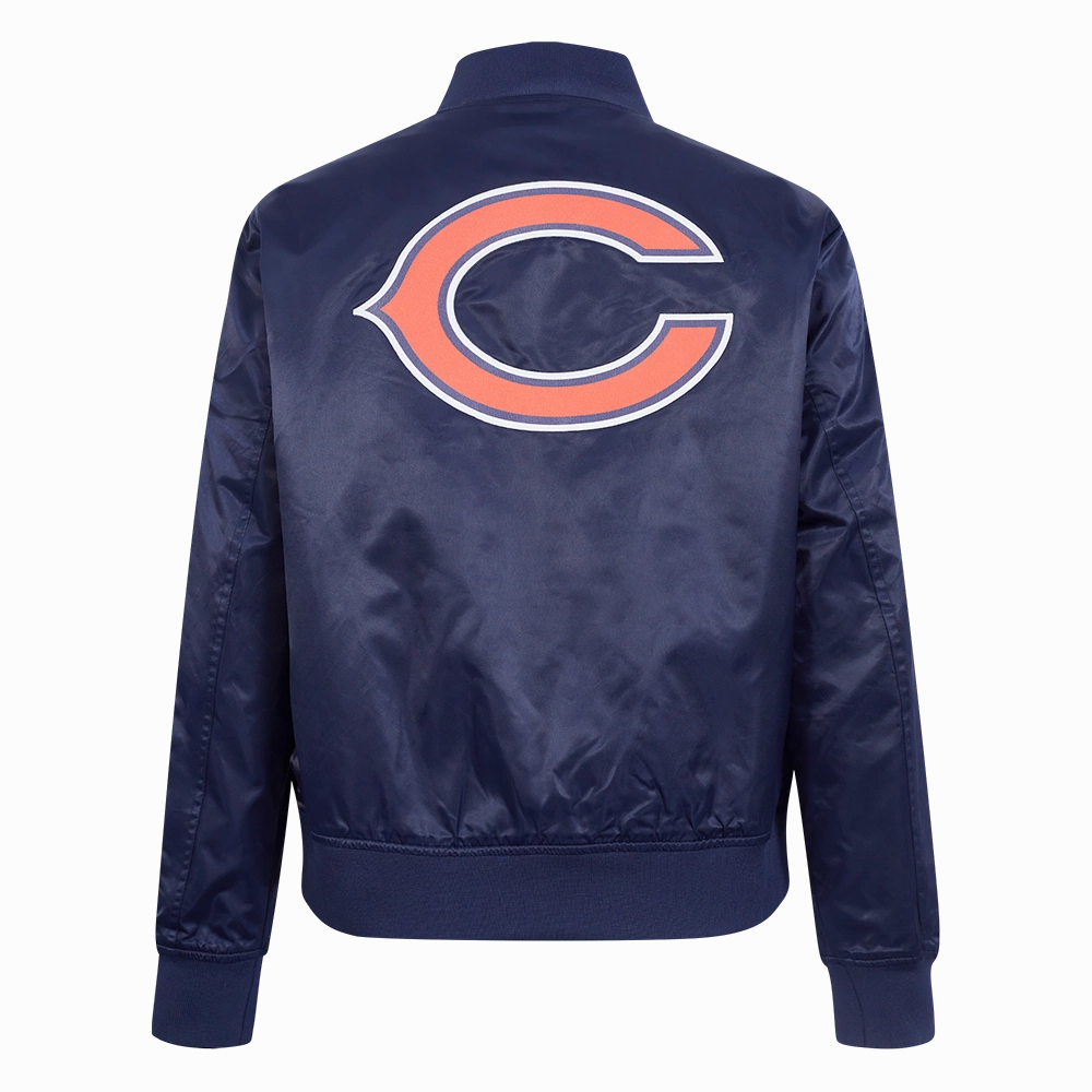 NFL CHICAGO BEARS CLASSIC WOMEN'S SATIN JACKET (MIDNIGHT NAVY)