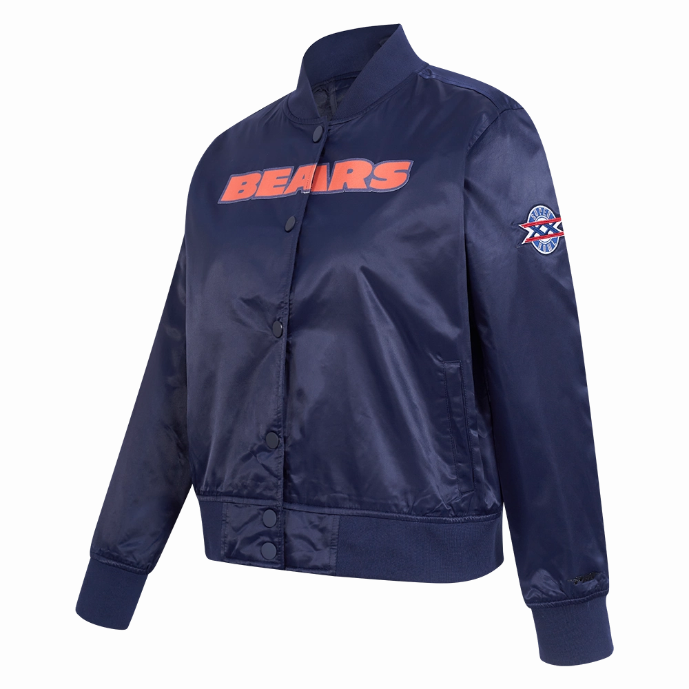 NFL CHICAGO BEARS CLASSIC WOMEN'S SATIN JACKET (MIDNIGHT NAVY)