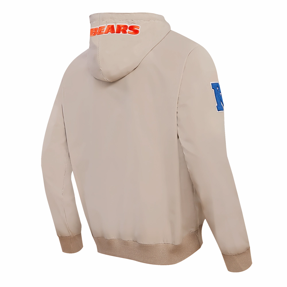 NFL CHICAGO BEARS HYBRID WOVEN FZ PO HOODIE (KHAKI)