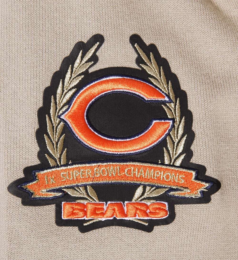 NFL CHICAGO BEARS HYBRID WOVEN FZ PO HOODIE (KHAKI)
