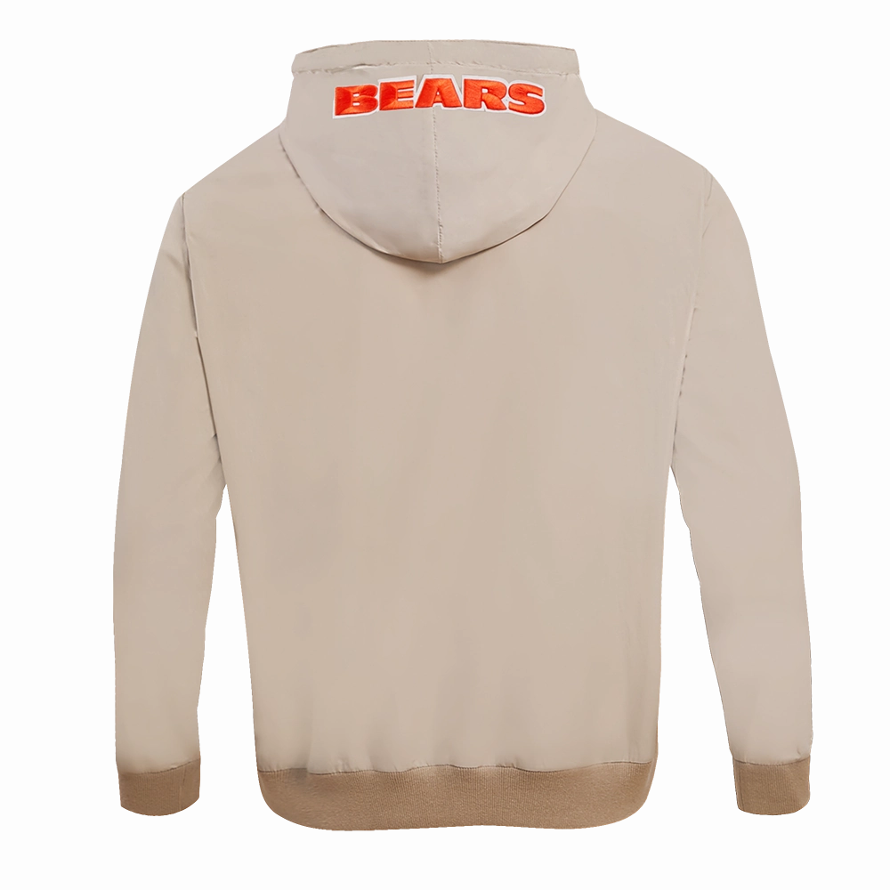NFL CHICAGO BEARS HYBRID WOVEN FZ PO HOODIE (KHAKI)