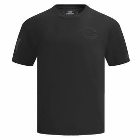 NFL CHICAGO BEARS NEUTRAL COTTON JERSEY DROP SHOULDER TEE (BLACK)