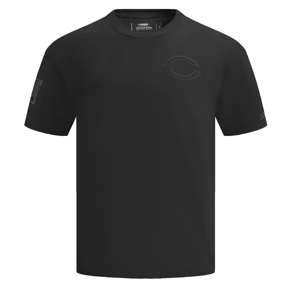 NFL CHICAGO BEARS NEUTRAL COTTON JERSEY DROP SHOULDER TEE (BLACK)