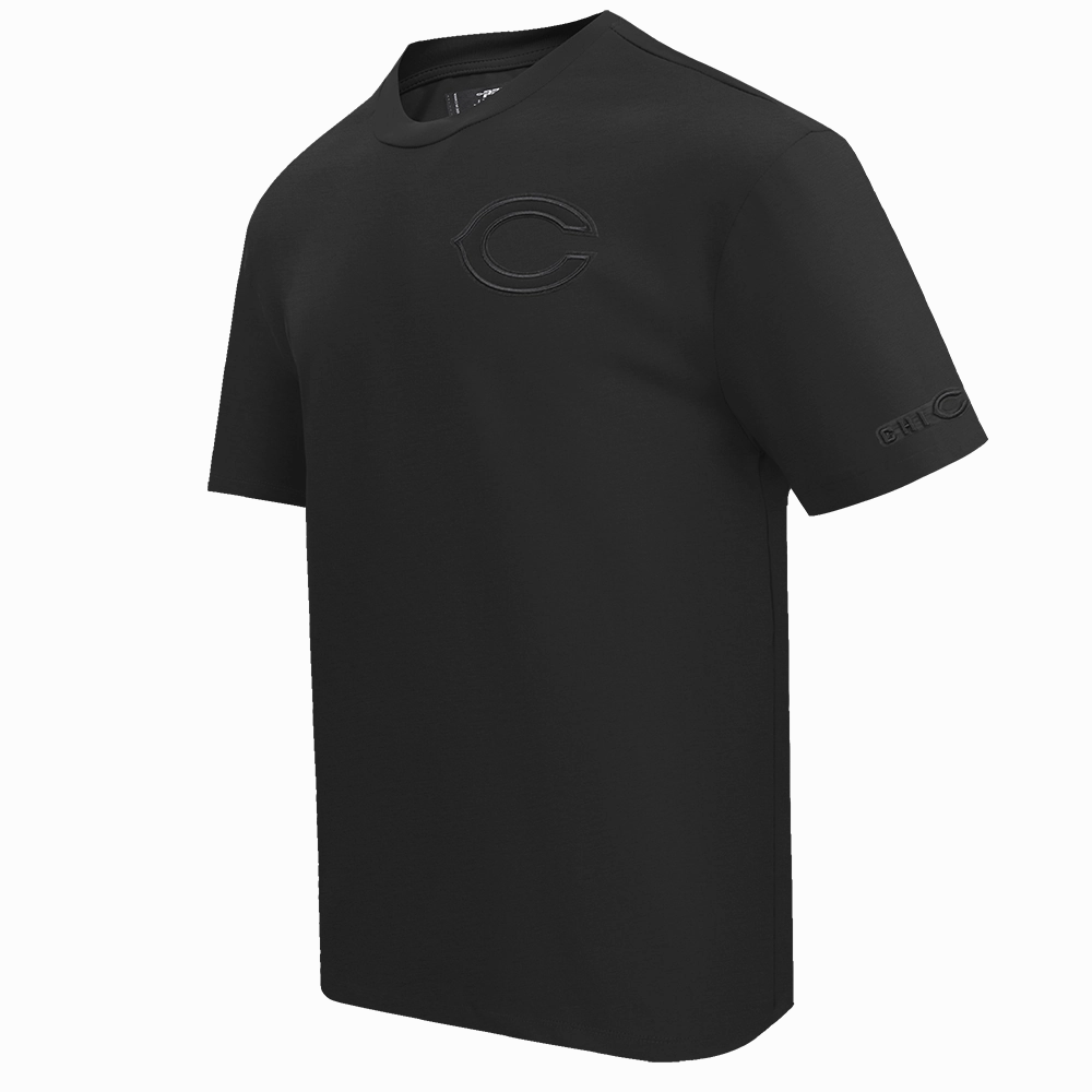NFL CHICAGO BEARS NEUTRAL COTTON JERSEY DROP SHOULDER TEE (BLACK)
