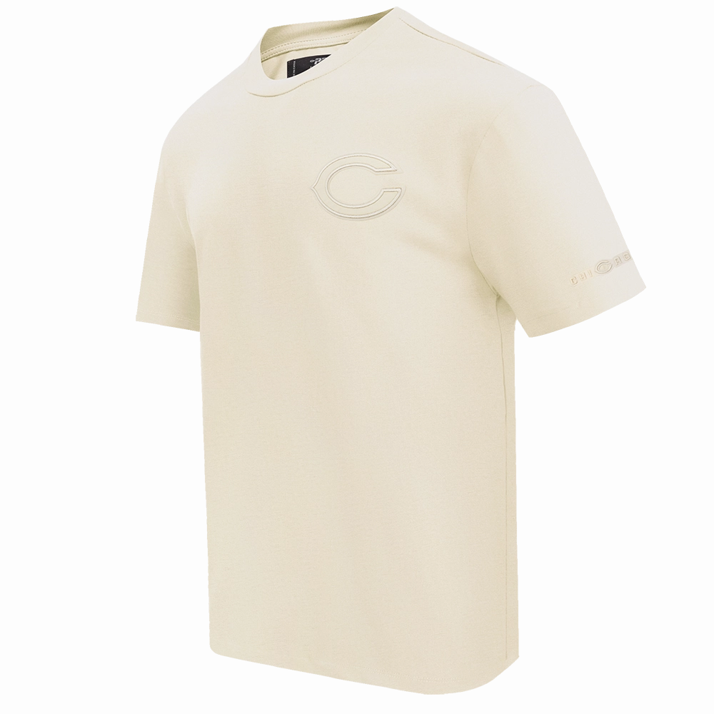 NFL CHICAGO BEARS NEUTRAL COTTON JERSEY DROP SHOULDER TEE (EGGSHELL)