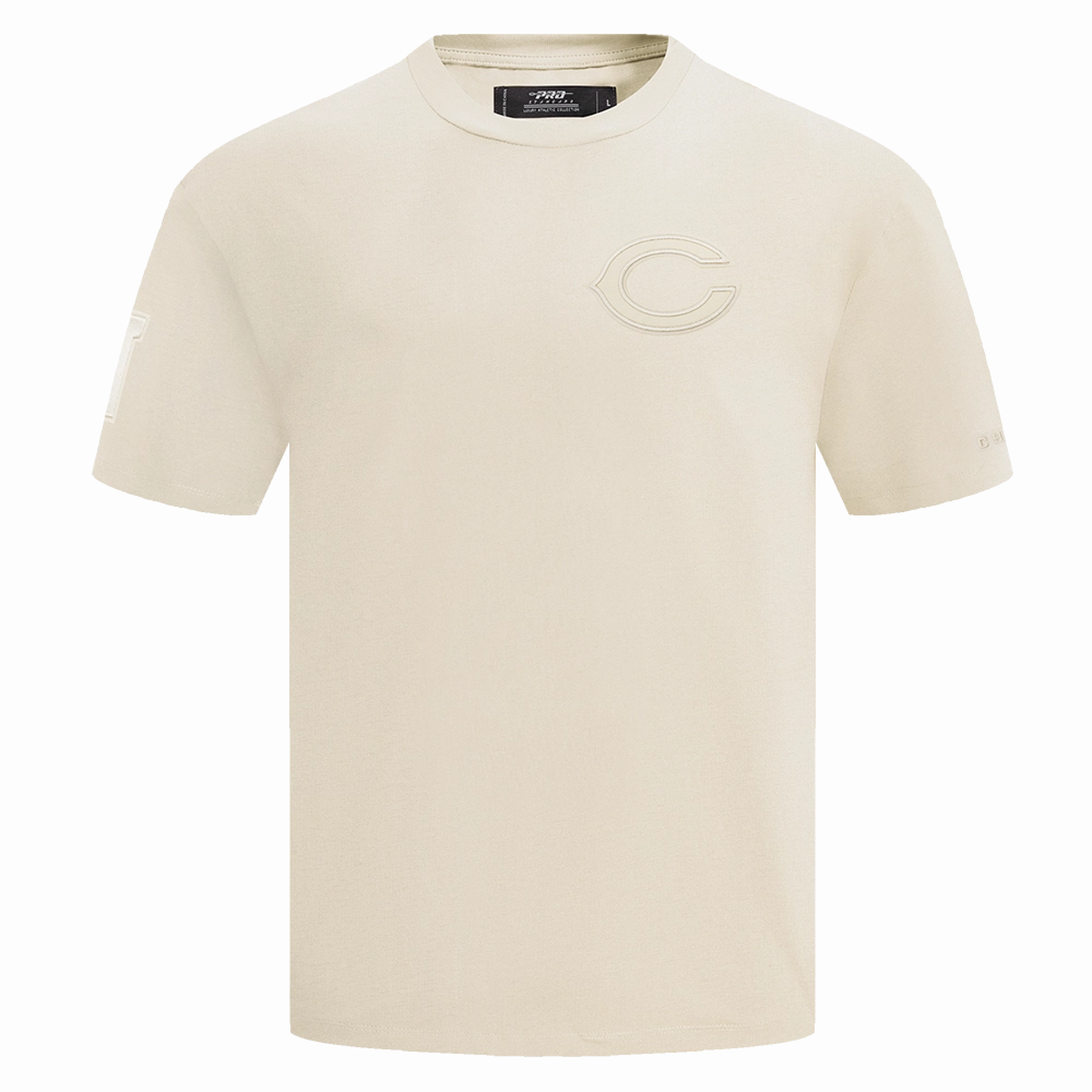 NFL CHICAGO BEARS NEUTRAL COTTON JERSEY DROP SHOULDER TEE (EGGSHELL)