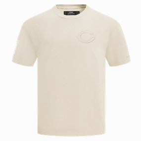 NFL CHICAGO BEARS NEUTRAL COTTON JERSEY DROP SHOULDER TEE (EGGSHELL)