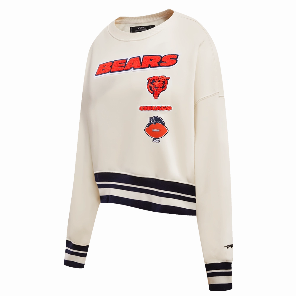 NFL CHICAGO BEARS RETRO CLASSIC WOMEN'S CREWNECK (EGGSHELL/MIDNIGHT NAVY)