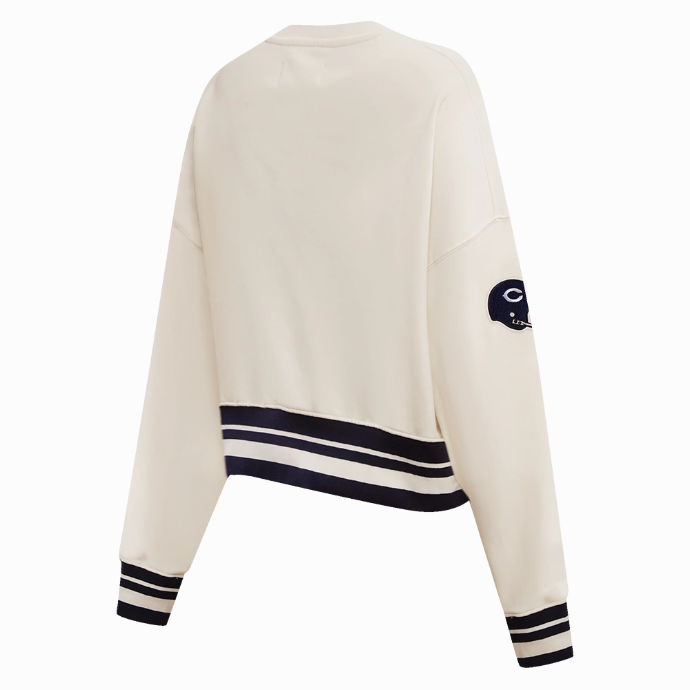 NFL CHICAGO BEARS RETRO CLASSIC WOMEN'S CREWNECK (EGGSHELL/MIDNIGHT NAVY)