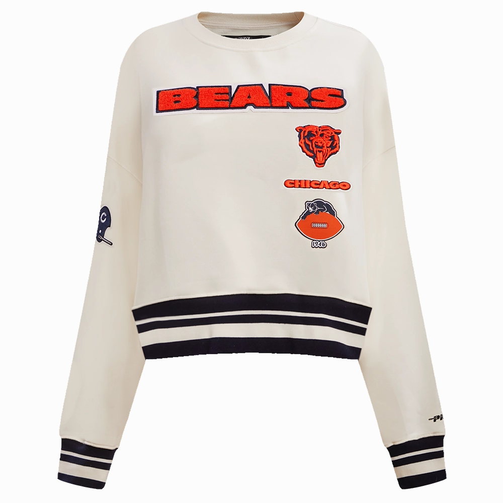 NFL CHICAGO BEARS RETRO CLASSIC WOMEN'S CREWNECK (EGGSHELL/MIDNIGHT NAVY)