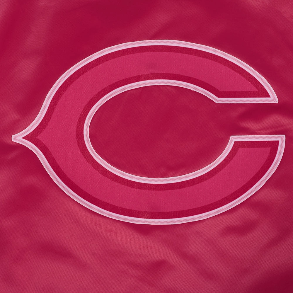 NFL CHICAGO BEARS TRIPLE PINK WOMEN'S SATIN JACKET (BEETROOT PURPLE)