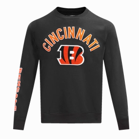 NFL CINCINNATI BENGALS CLASSIC BRISTLE MEN'S CREWNECK (BLACK)