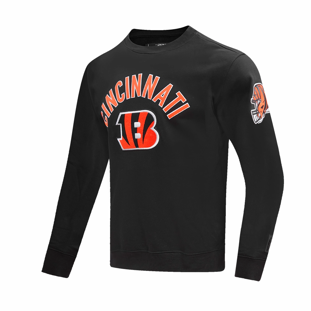 NFL CINCINNATI BENGALS CLASSIC BRISTLE MEN'S CREWNECK (BLACK)