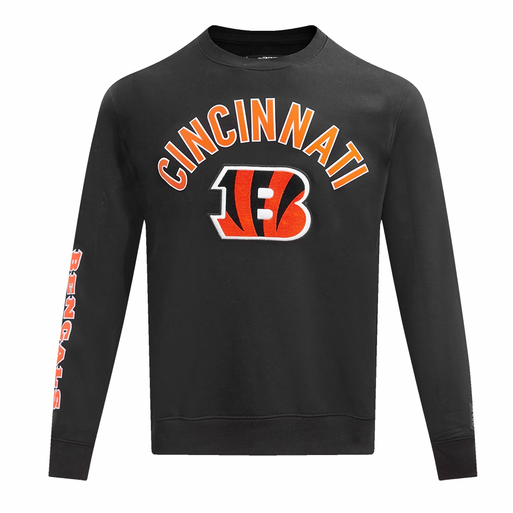 NFL CINCINNATI BENGALS CLASSIC BRISTLE MEN'S CREWNECK (BLACK)