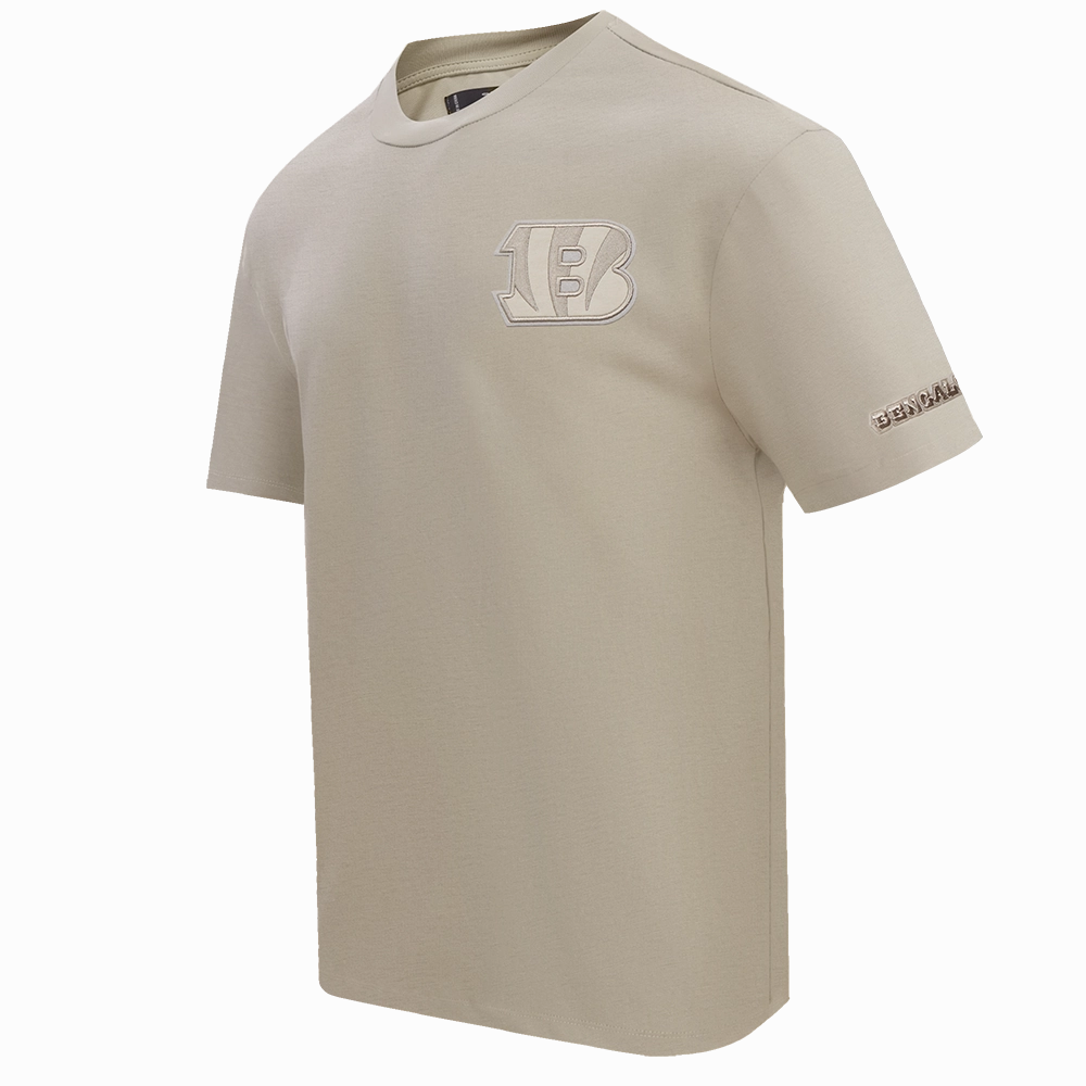 NFL CINCINNATI BENGALS NEUTRAL COTTON JERSEY DROP SHOULDER TEE (TAUPE)