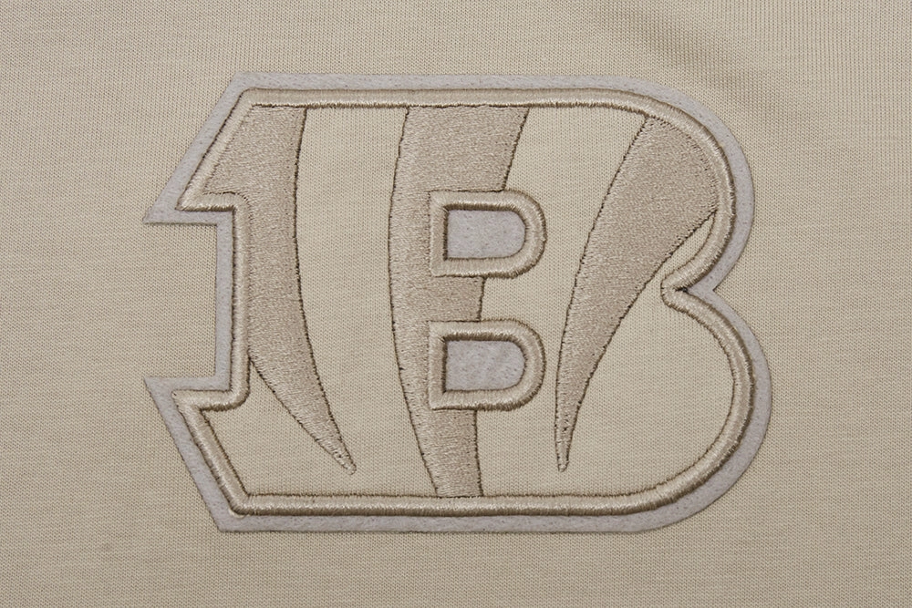 NFL CINCINNATI BENGALS NEUTRAL COTTON JERSEY DROP SHOULDER TEE (TAUPE)