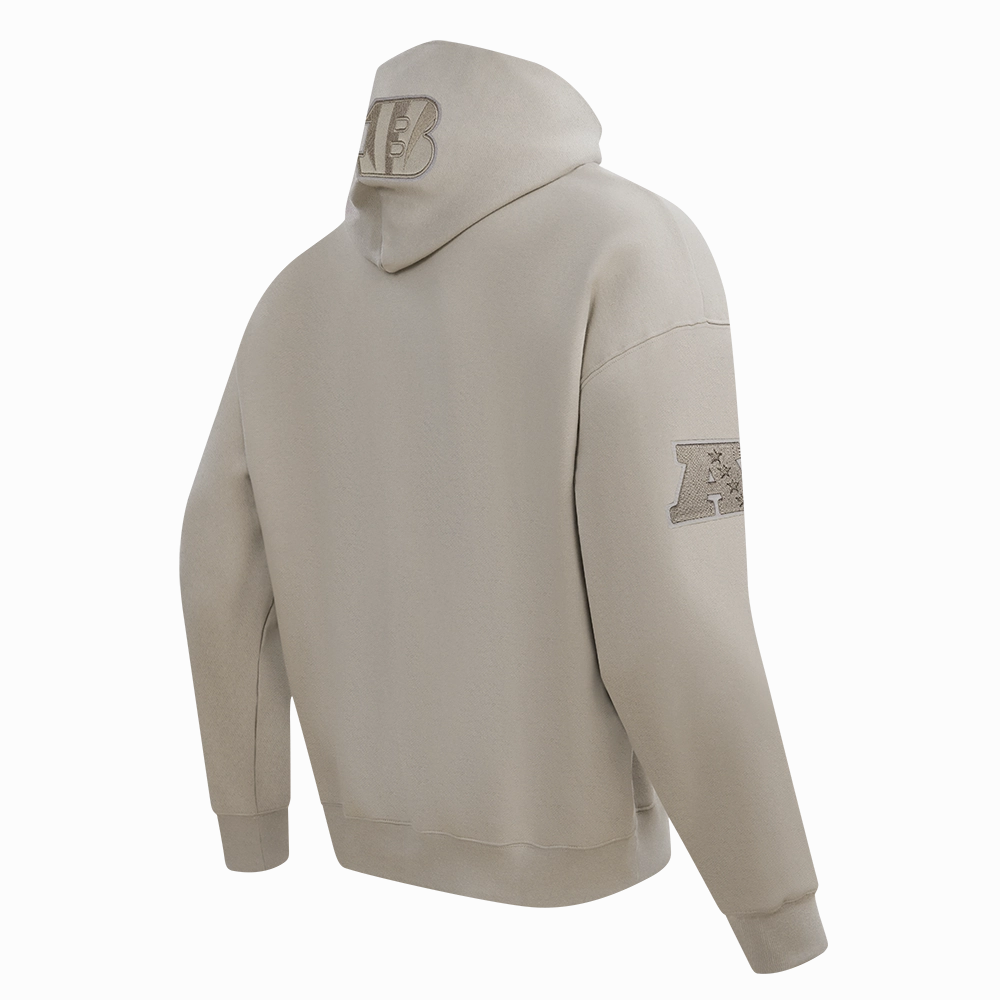 NFL CINCINNATI BENGALS NEUTRAL DROP SHOULDER FLC PO HOODIE (TAUPE)
