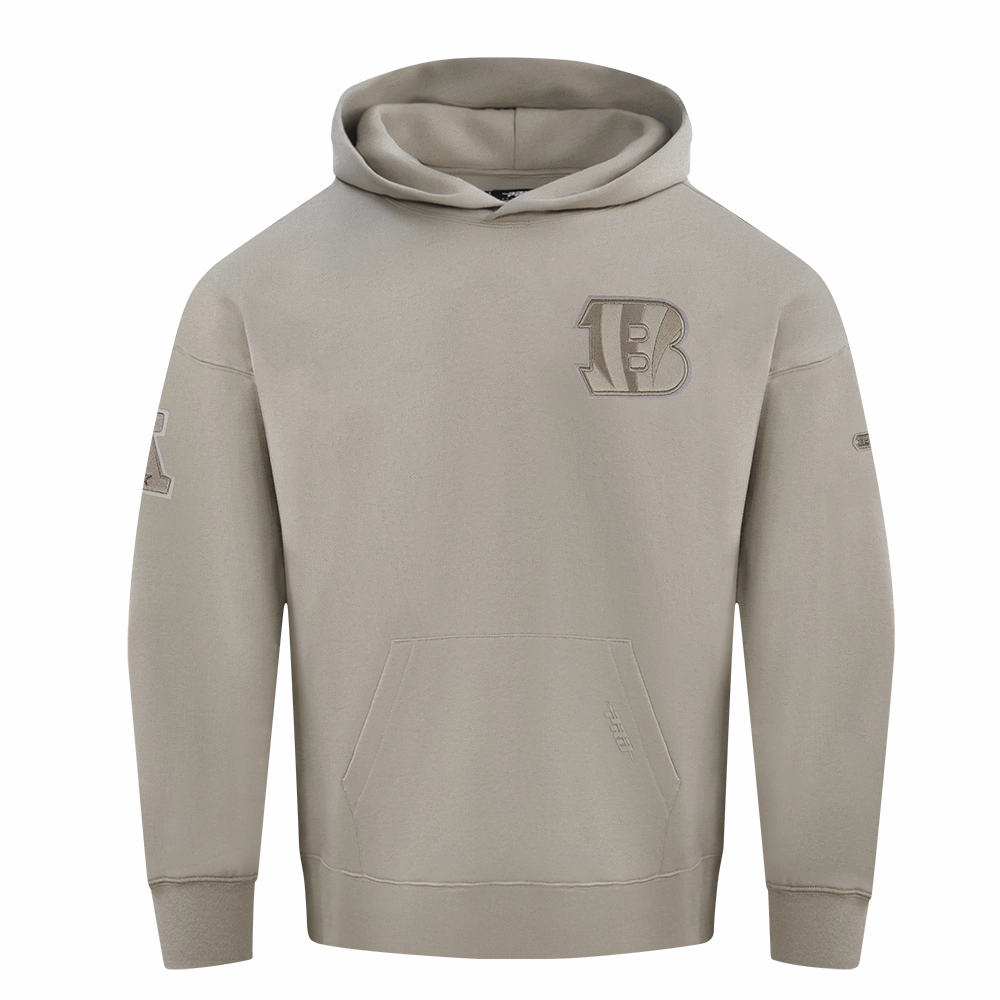 NFL CINCINNATI BENGALS NEUTRAL DROP SHOULDER FLC PO HOODIE (TAUPE)