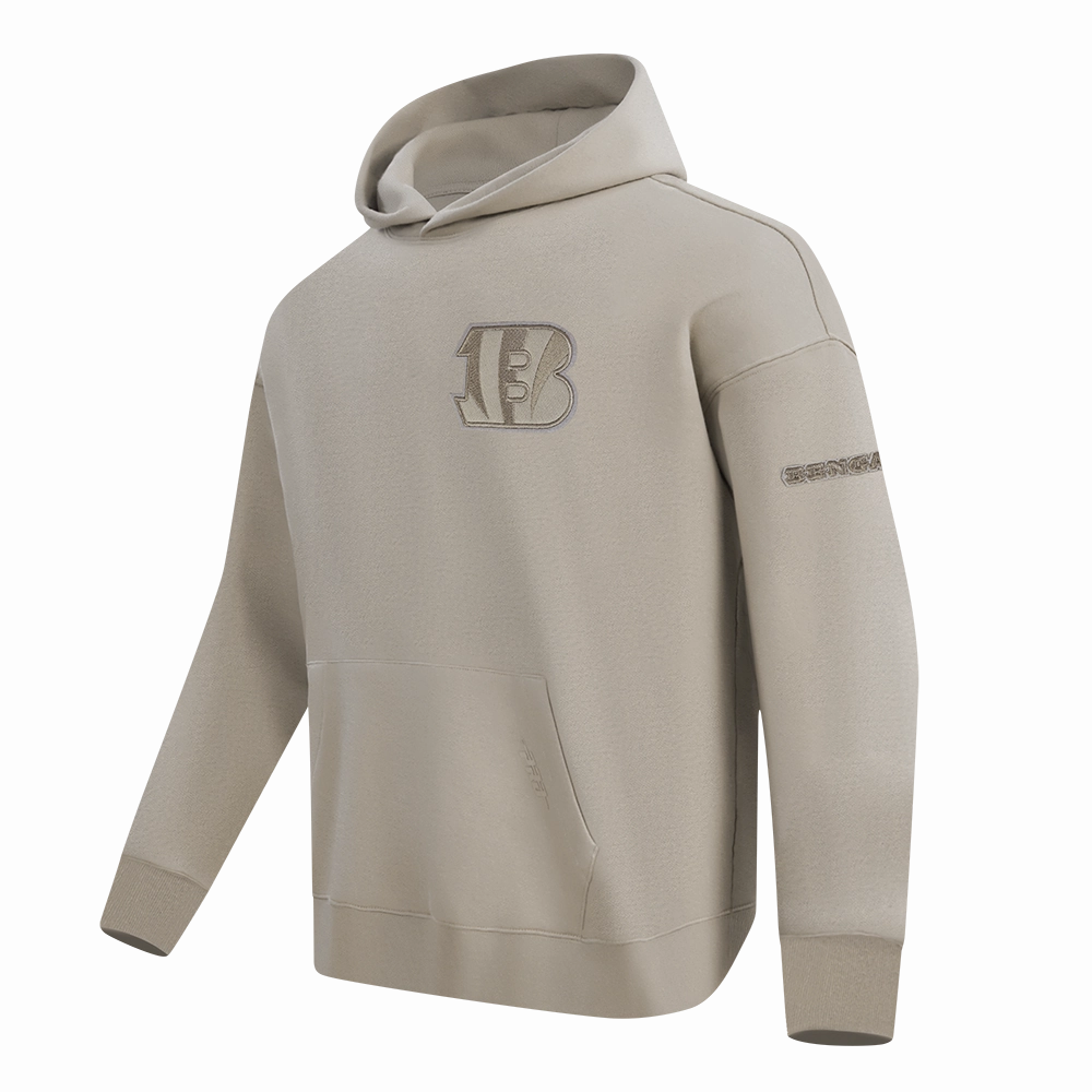 NFL CINCINNATI BENGALS NEUTRAL DROP SHOULDER FLC PO HOODIE (TAUPE)