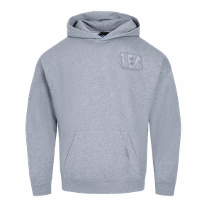 NFL CINCINNATI BENGALS NEUTRAL MEN'S DROP SHOULDER PULLOVER HOODIE (DARK HEATHER GRAY)