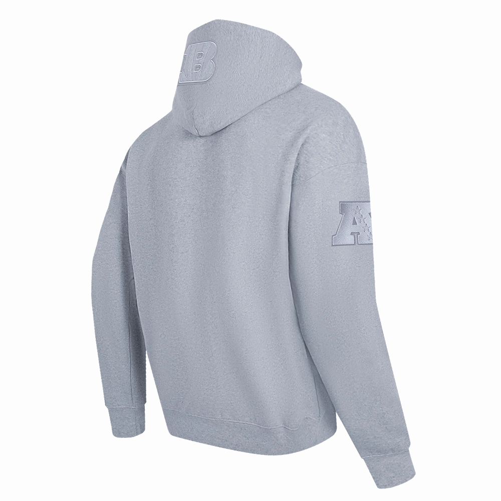NFL CINCINNATI BENGALS NEUTRAL MEN'S DROP SHOULDER PULLOVER HOODIE (DARK HEATHER GRAY)