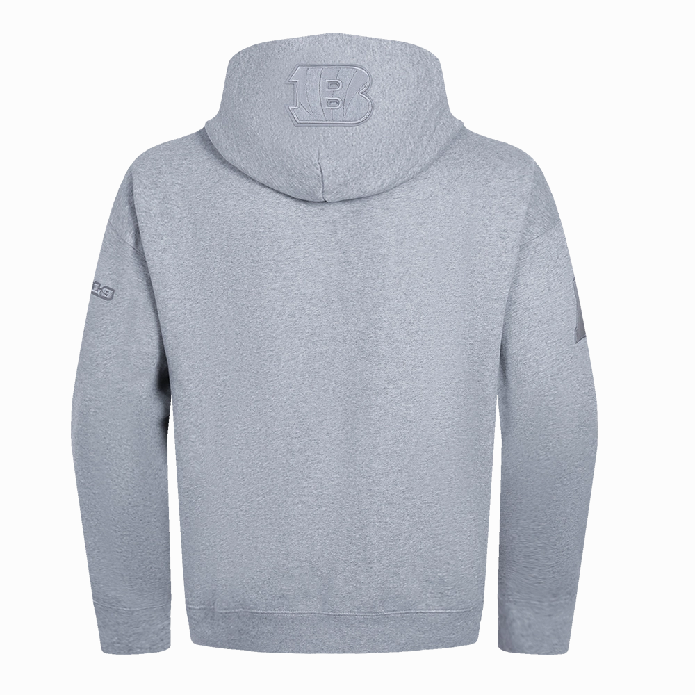 NFL CINCINNATI BENGALS NEUTRAL MEN'S DROP SHOULDER PULLOVER HOODIE (DARK HEATHER GRAY)