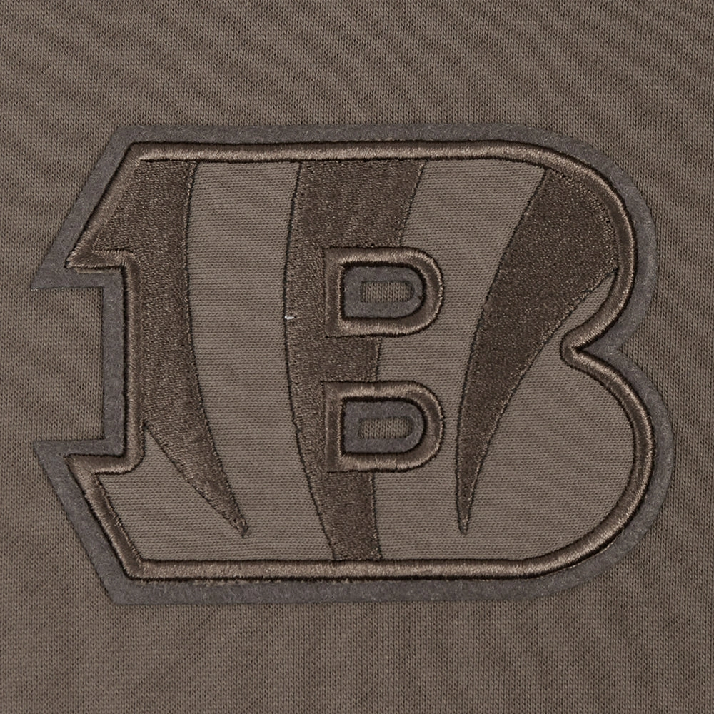 NFL CINCINNATI BENGALS NEUTRAL MEN'S DROP SHOULDER PULLOVER HOODIE (DARK TAUPE)