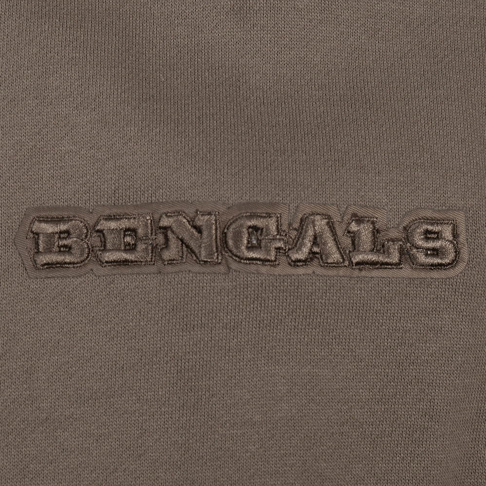 NFL CINCINNATI BENGALS NEUTRAL MEN'S DROP SHOULDER PULLOVER HOODIE (DARK TAUPE)