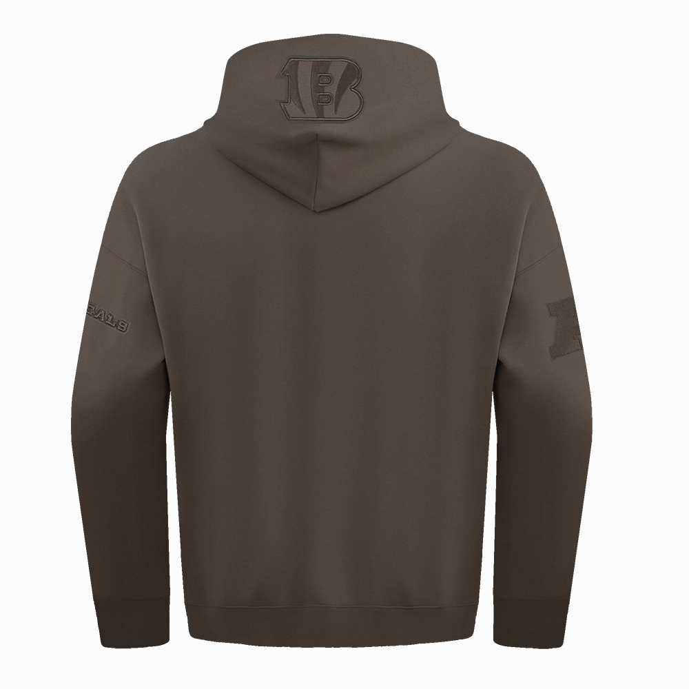 NFL CINCINNATI BENGALS NEUTRAL MEN'S DROP SHOULDER PULLOVER HOODIE (DARK TAUPE)