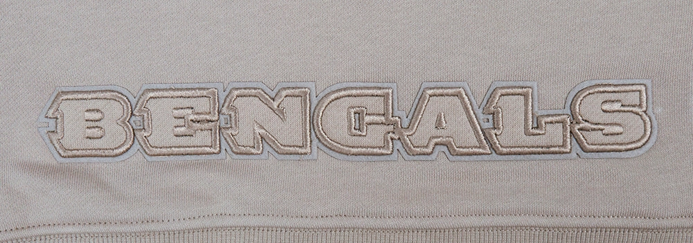 NFL CINCINNATI BENGALS NEUTRAL WOMEN'S CROPPED PULLOVER HOODIE (TAUPE)