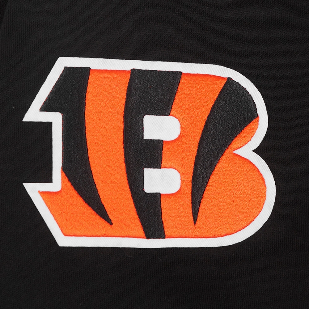 NFL CINCINNATI BENGALS TURN IT UP M DROP SHOULDER FLC CREWNECK (BLACK)