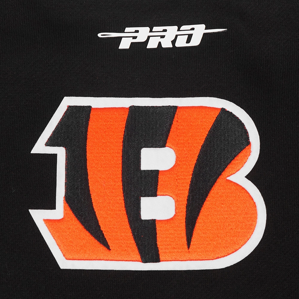 NFL CINCINNATI BENGALS TURN IT UP M DROP SHOULDER FLC CREWNECK (BLACK)