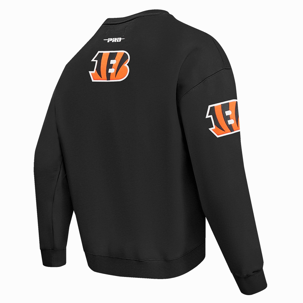 NFL CINCINNATI BENGALS TURN IT UP M DROP SHOULDER FLC CREWNECK (BLACK)
