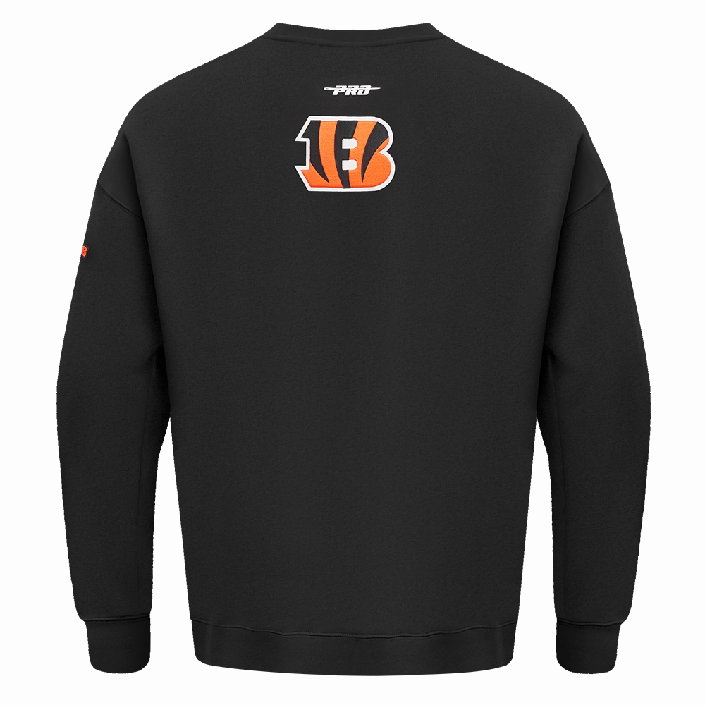NFL CINCINNATI BENGALS TURN IT UP M DROP SHOULDER FLC CREWNECK (BLACK)