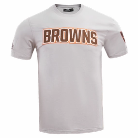 NFL CLEVELAND BROWNS CLASSIC CHENILLE MEN'S TEE (GRAY)