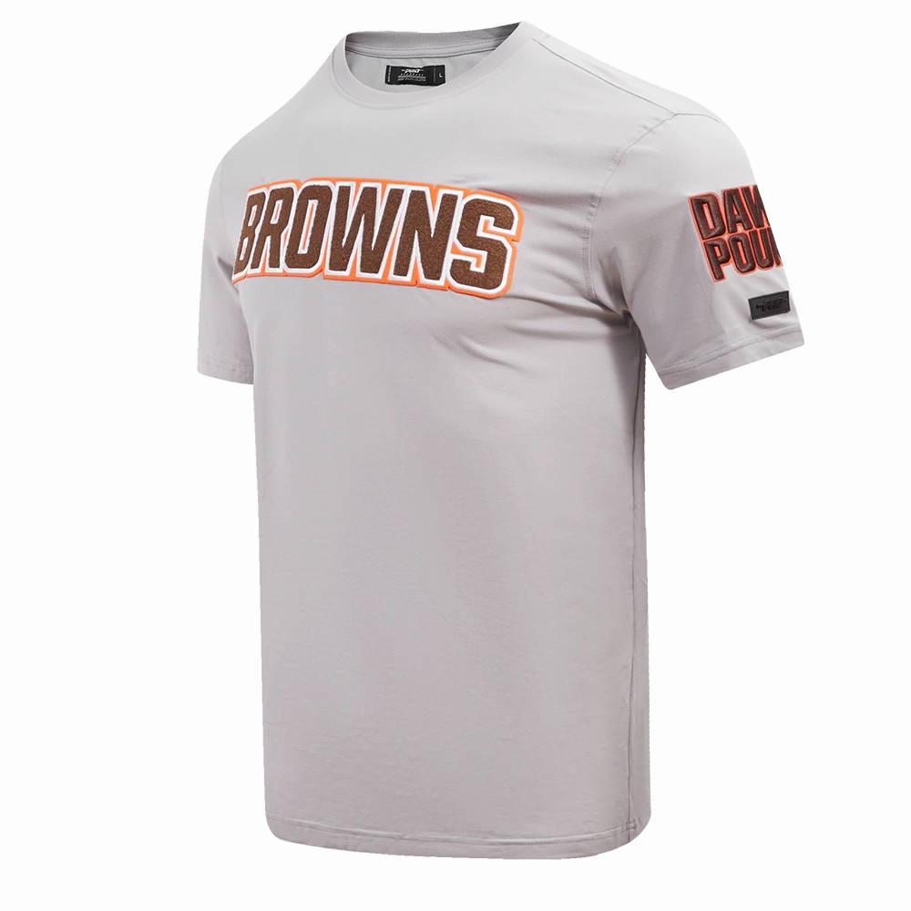 NFL CLEVELAND BROWNS CLASSIC CHENILLE MEN'S TEE (GRAY)