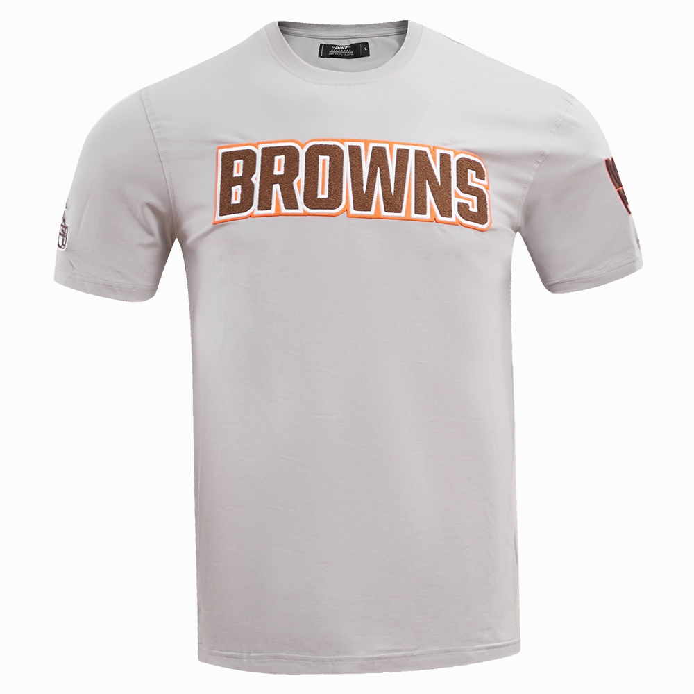 NFL CLEVELAND BROWNS CLASSIC CHENILLE MEN'S TEE (GRAY)