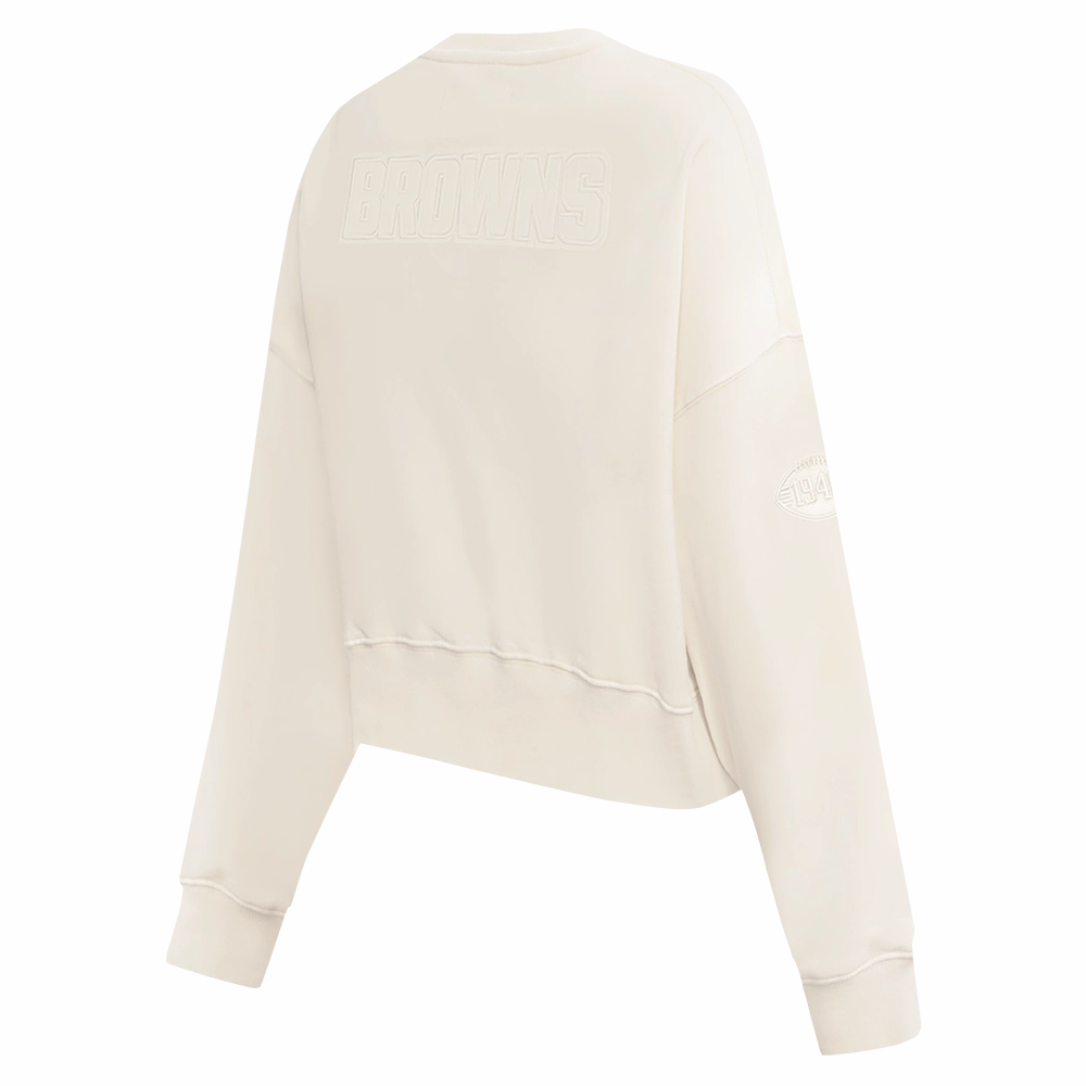 NFL CLEVELAND BROWNS NEUTRAL FLEECE CREWNECK (EGGSHELL)