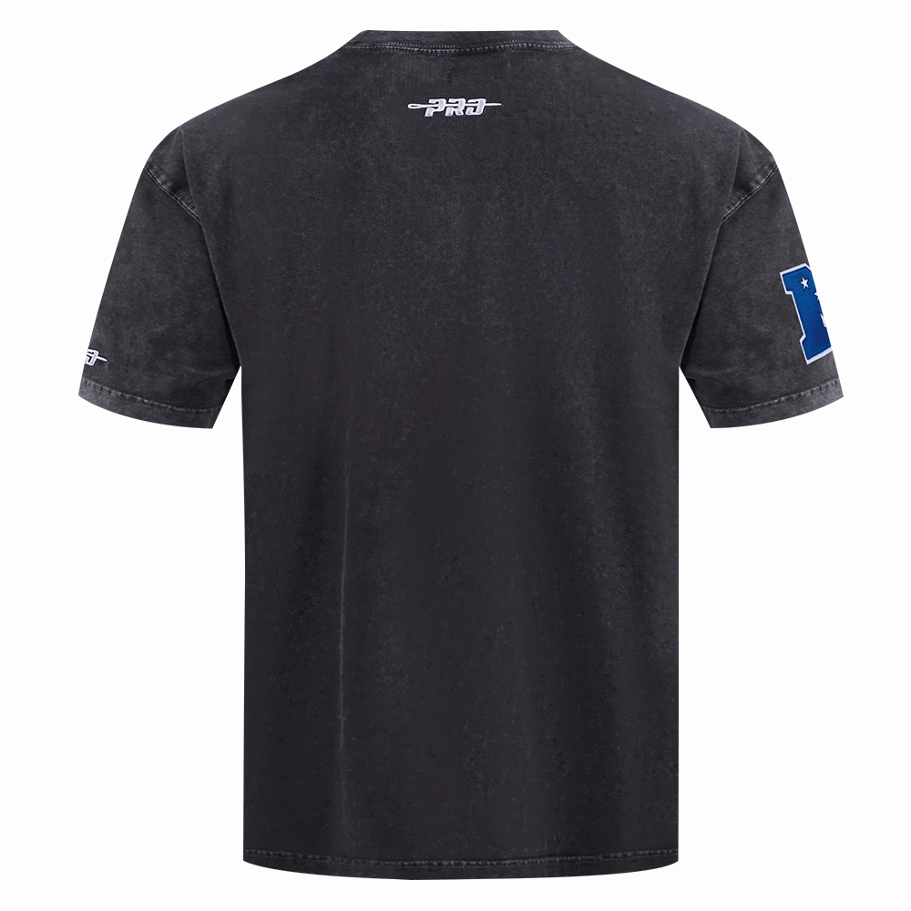 NFL DALLAS COWBOYS CHROME MEN'S COTTON JERSEY DROP SHOULDER TEE (WASHED BLACK)
