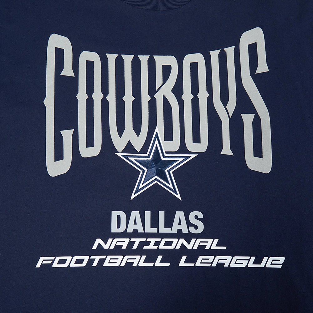 NFL DALLAS COWBOYS CITY TOUR 2.0 MEN'S COTTON JERSEY DROP SHOULDER TEE (MIDNIGHT NAVY)